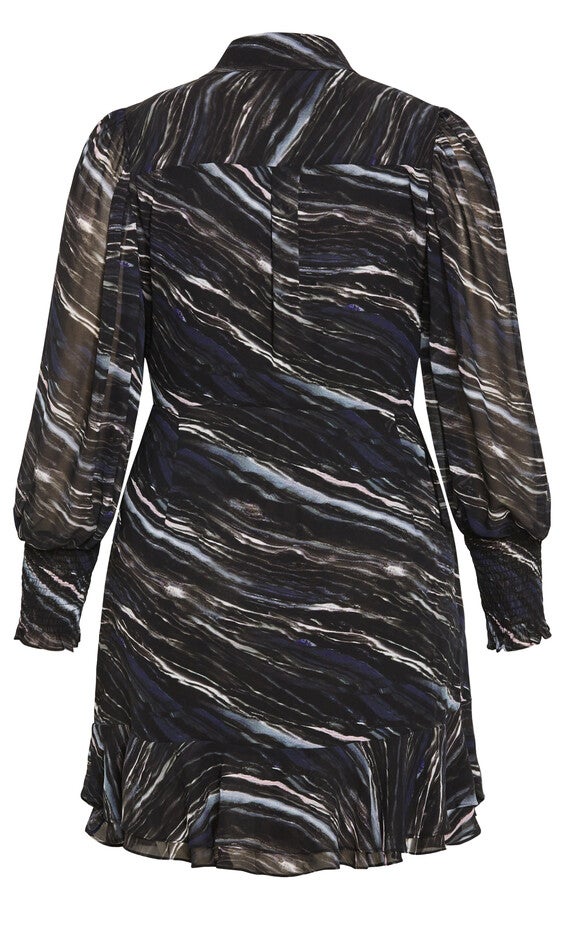 Sheer Lover Print Dress - marble, BLACK, alternate image number 5