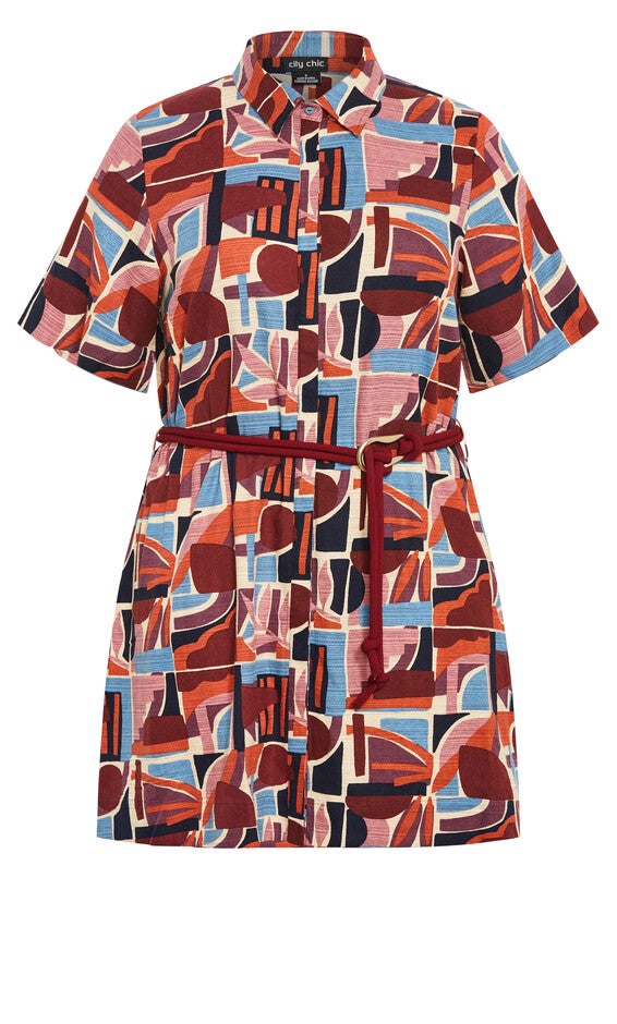 Amara Print Dress - brown, LA PALMA, alternate image number null