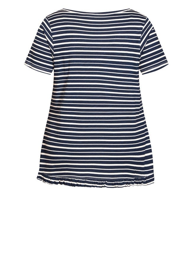 Mae Ruffle Stripe Top, STRIPE NAVY, alternate image number null
