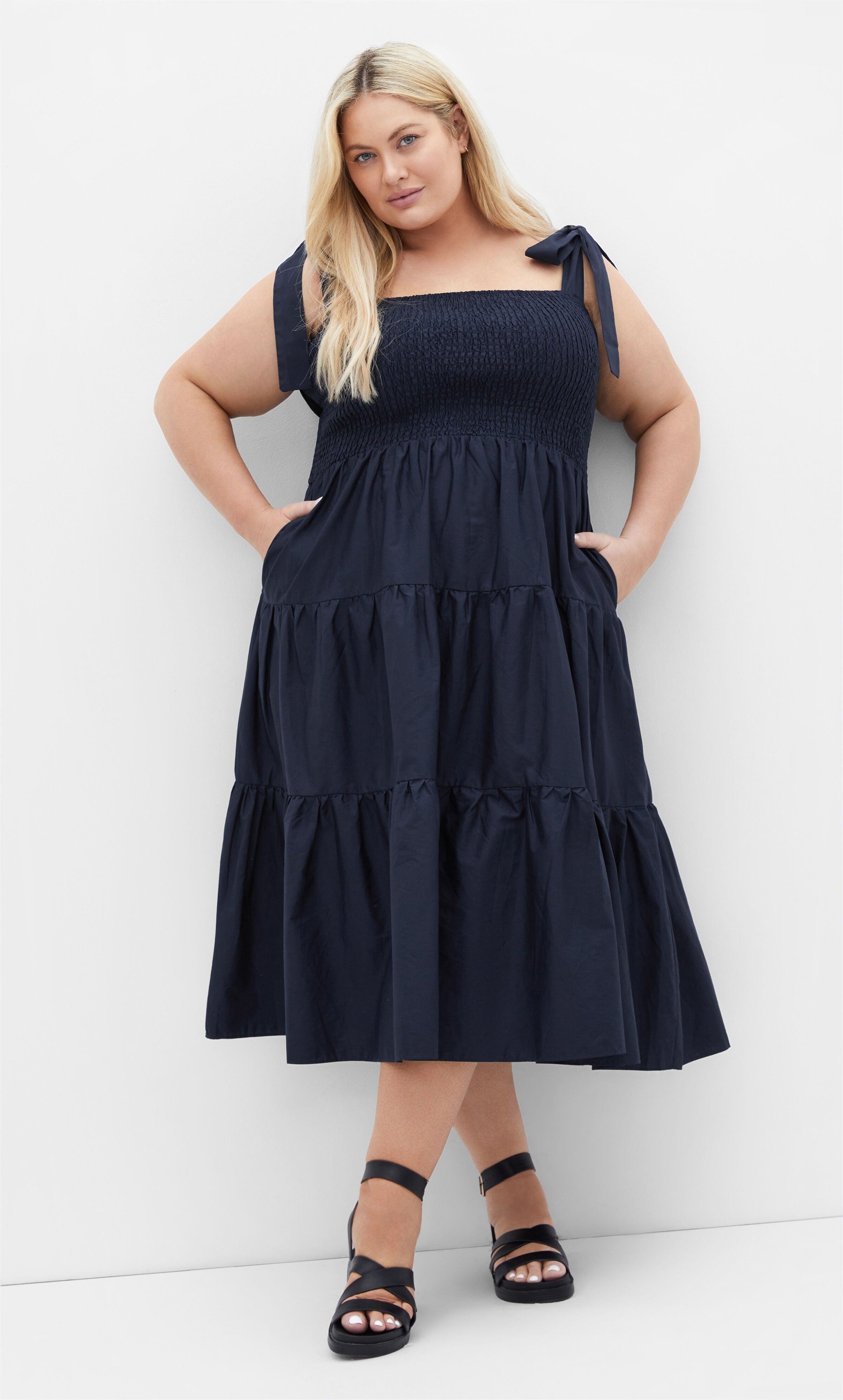 Haven Midi Dress - navy, NAVY, alternate image number 2