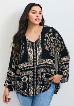 Maddison Scarf Print Top