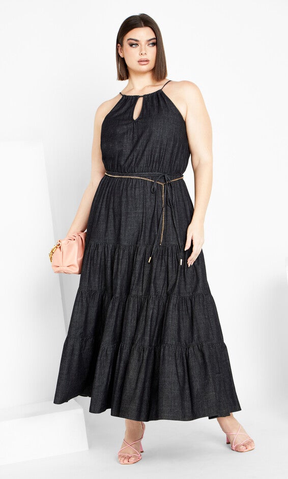 Hamptons Tier Maxi Dress - black, BLACK, alternate image number null