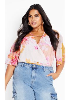 Adelina Print Top - sunset haze
