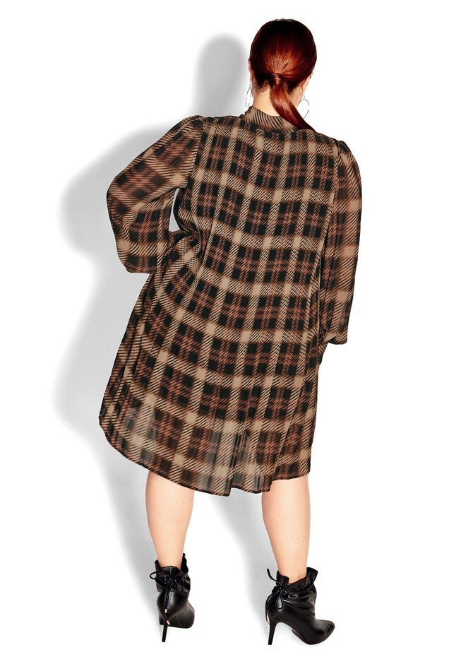 Sexy Plaid Dress - black, BLACK, on-hover image number null