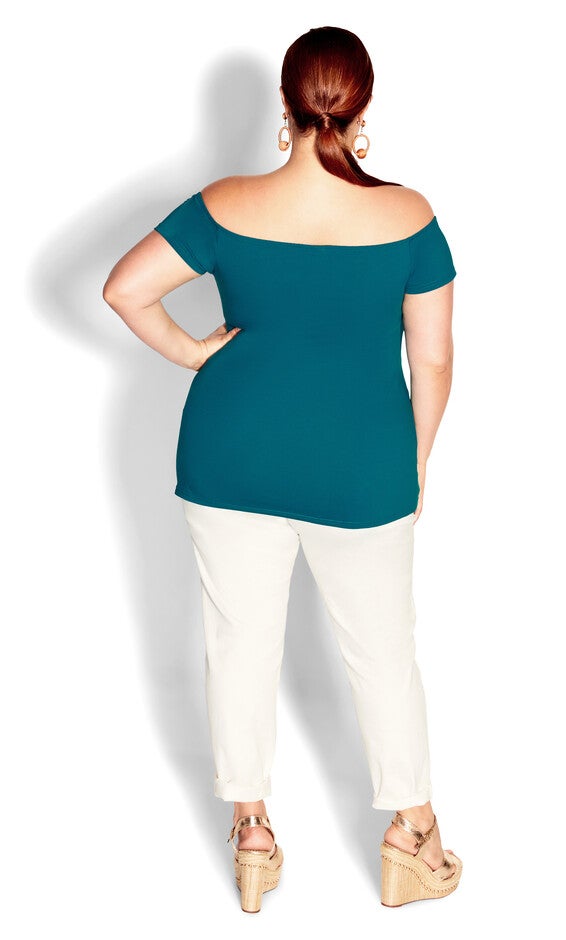 Island Off Shoulder Top - harbour blue, BLUE, alternate image number null