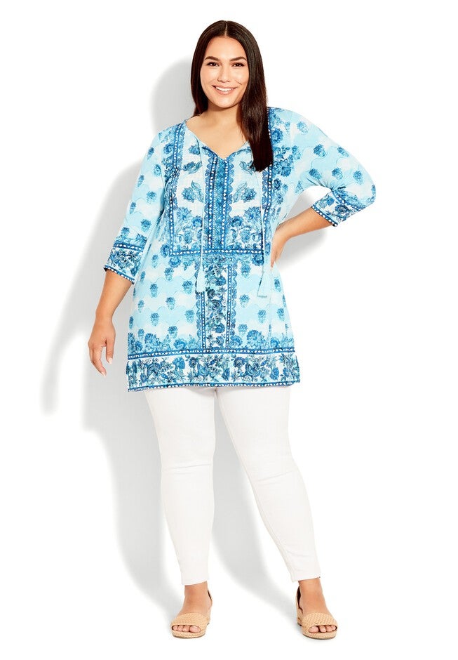 Treasured Placement Tunic, AQUA SPLASH, alternate image number 5