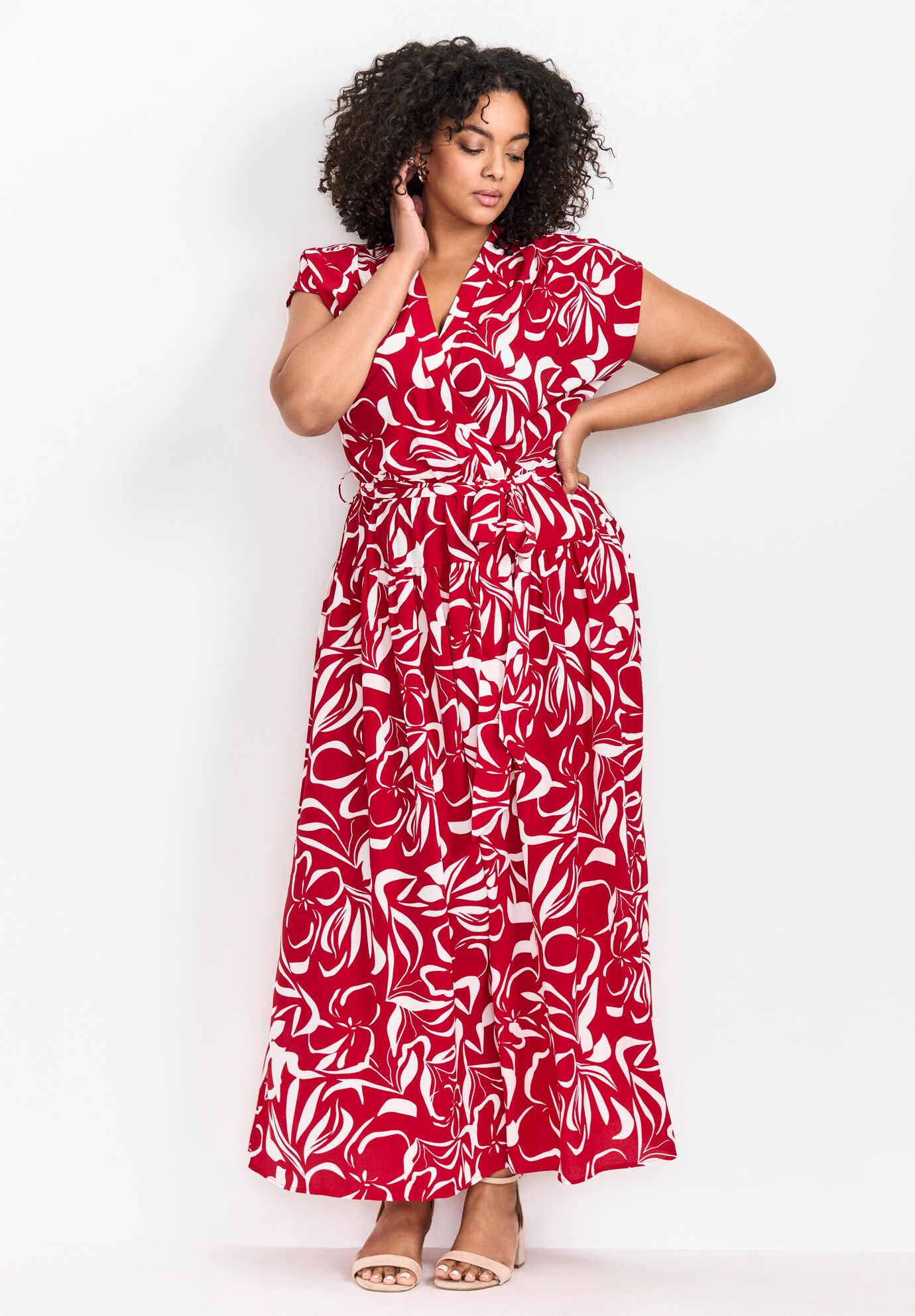 Havana Maxi Dress, RED PAINTED FLORAL, alternate image number 5