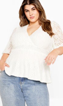 Lace Peplum Top