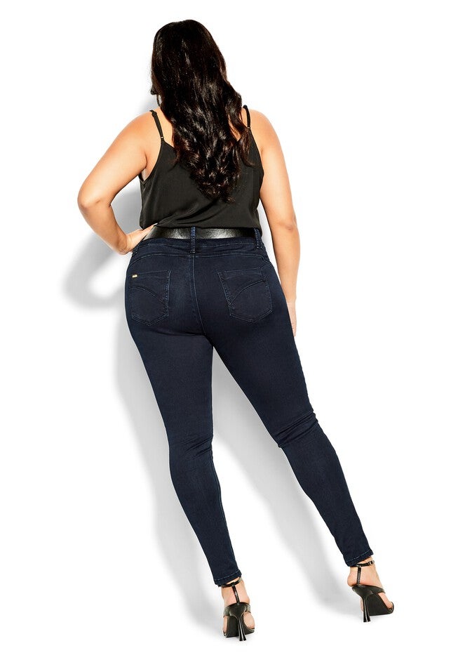 Asha Short Skinny Jean - dark denim, BLUE, on-hover image number null