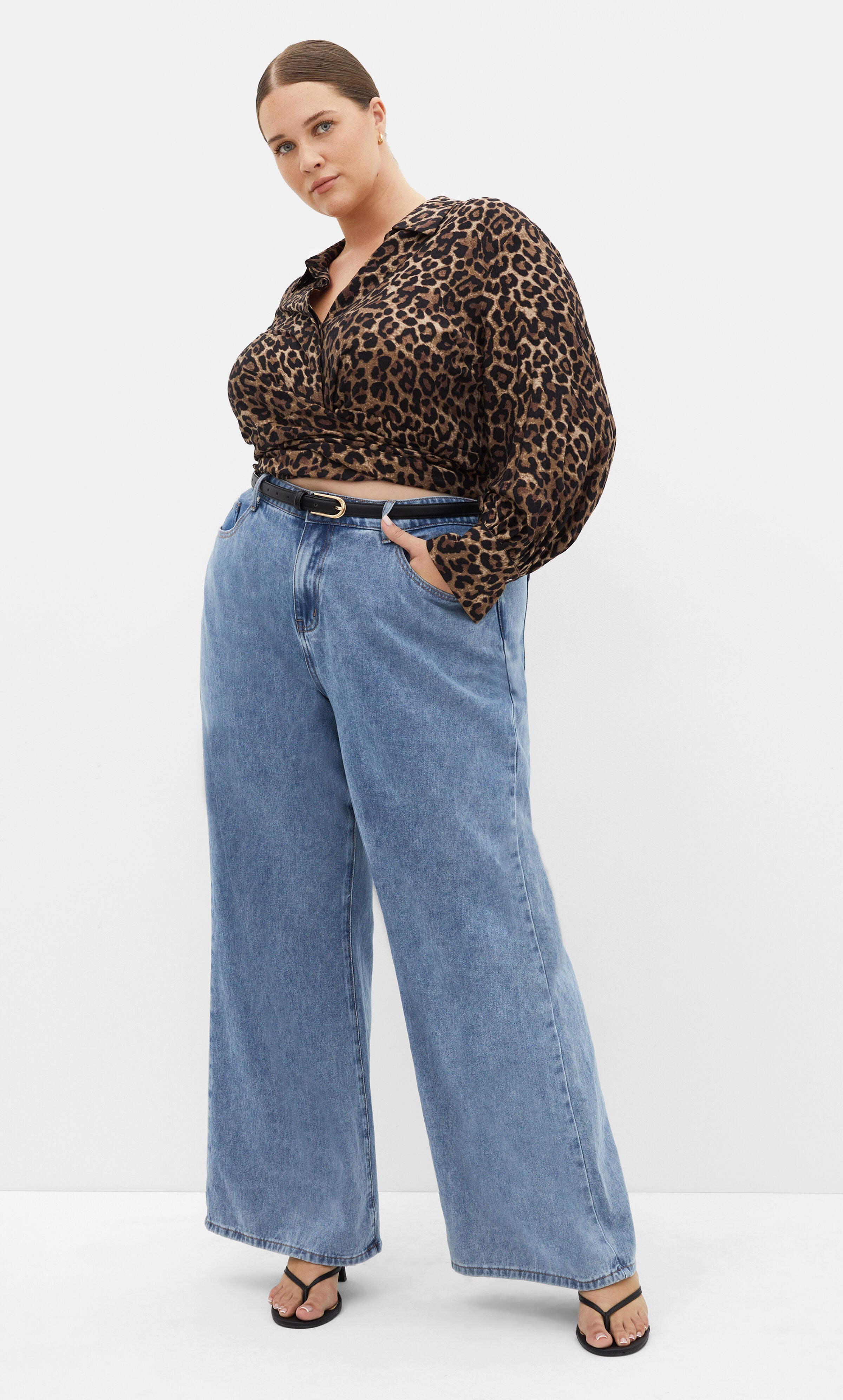 Ellie Print Shirt - leopard, BROWN, alternate image number 2