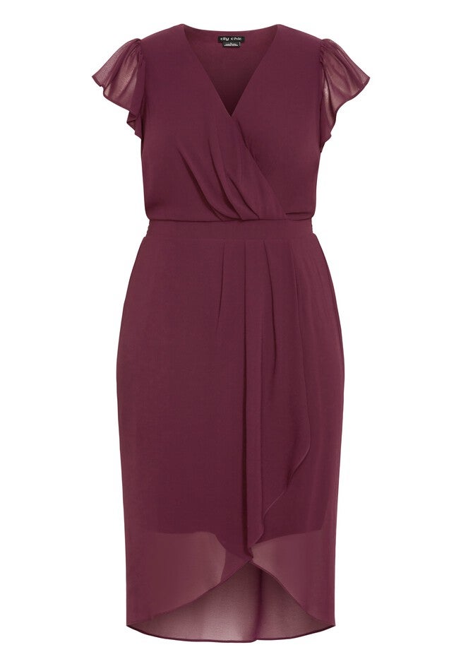 Wrap Swing Dress - spiced plum, PURPLE, alternate image number null