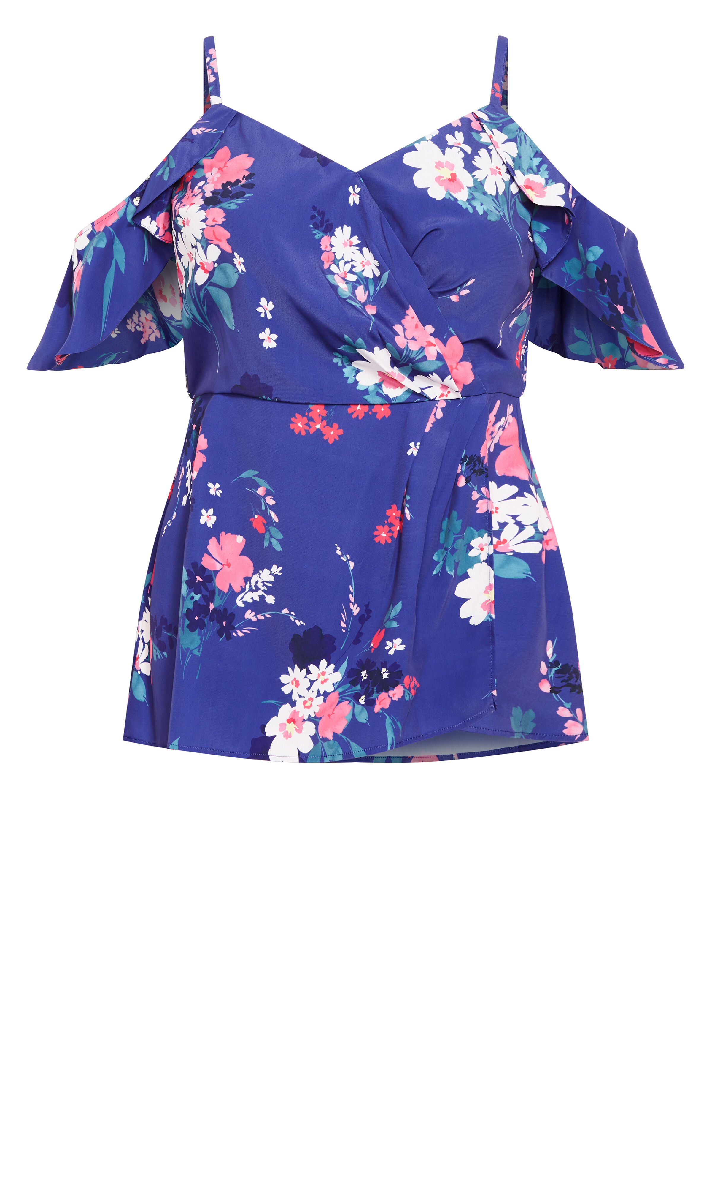 Kallie Print Top - cobalt, BLUE, alternate image number 5