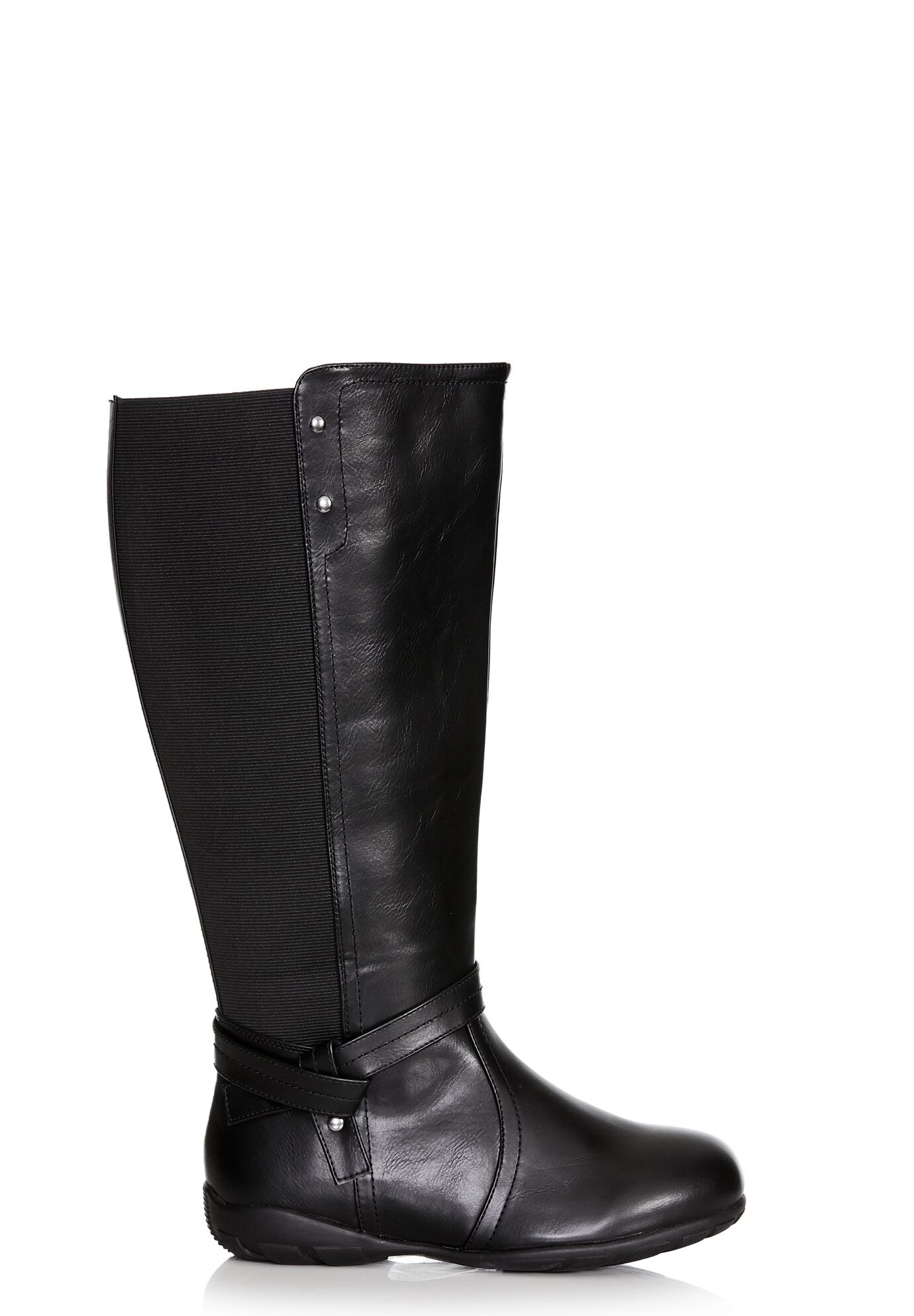 Vera Flat Tall Boot, BLACK, alternate image number 2