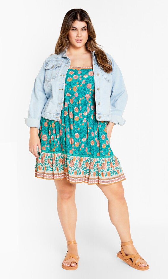 Aurora Mini Dress - gardenia, TURQUOISE, alternate image number null