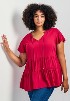 Lani Flutter Sleeve Tiered Top