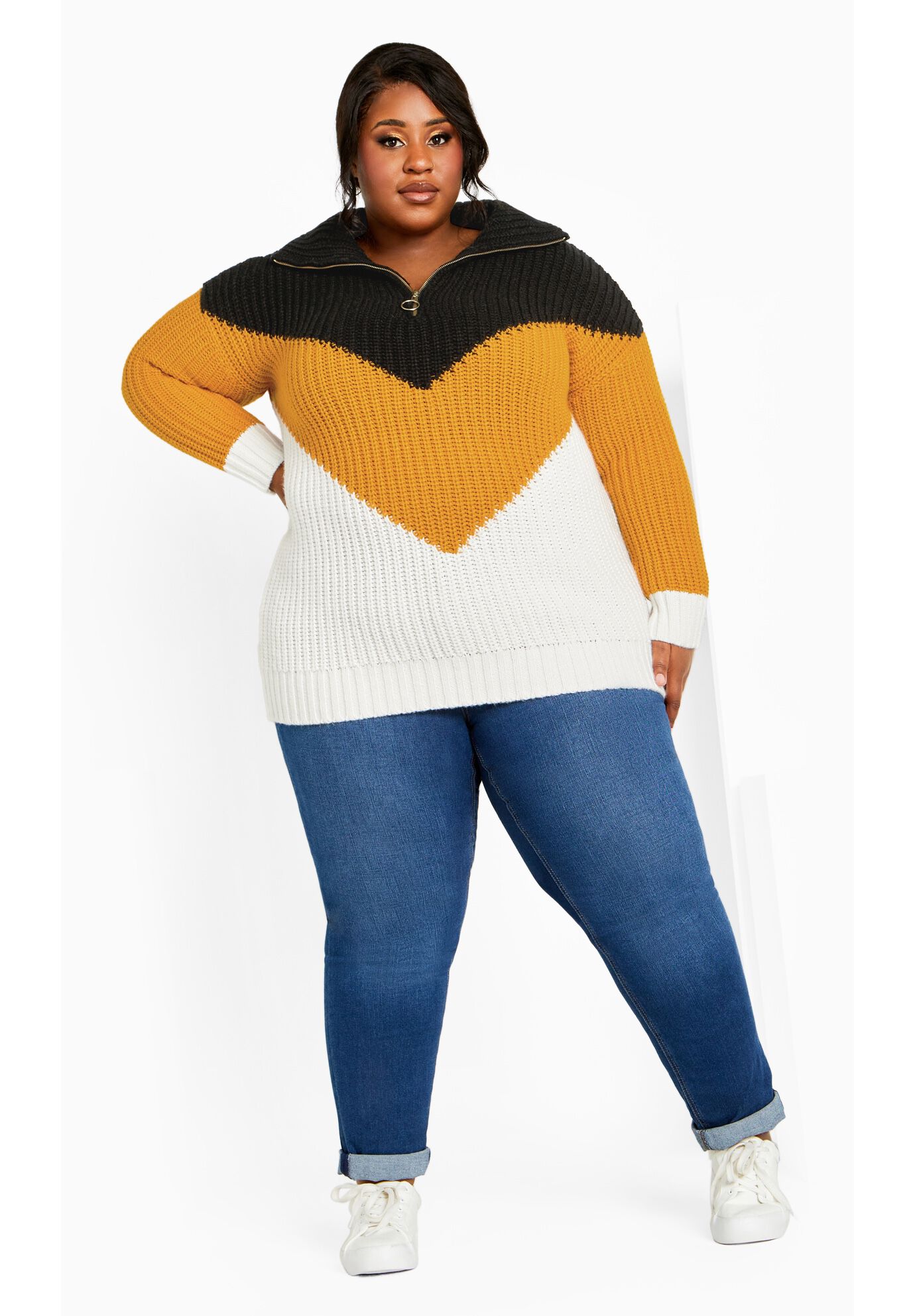 Colour Trio Sweater, BLACK, alternate image number 4