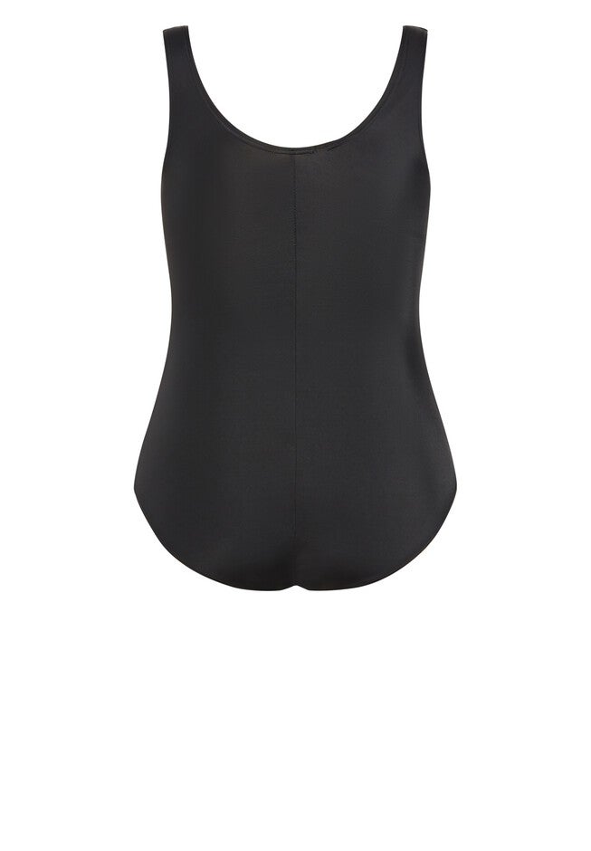 Lara Color Block 1-Piece Swimsuit, BLACK, alternate image number null