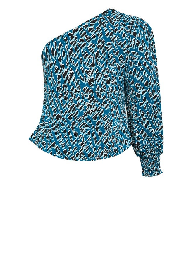 Eva One Shoulder Print Top, NOUVEAU, alternate image number null