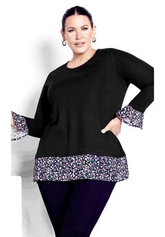 Hacci Chiffon Print Top