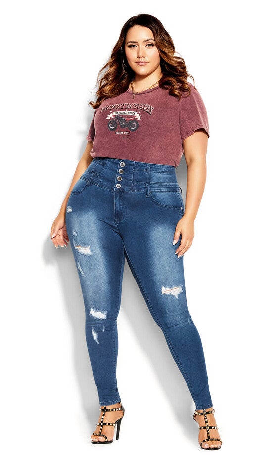 Asha Rip Corset Jean - light denim, BLUE, hi-res image number null