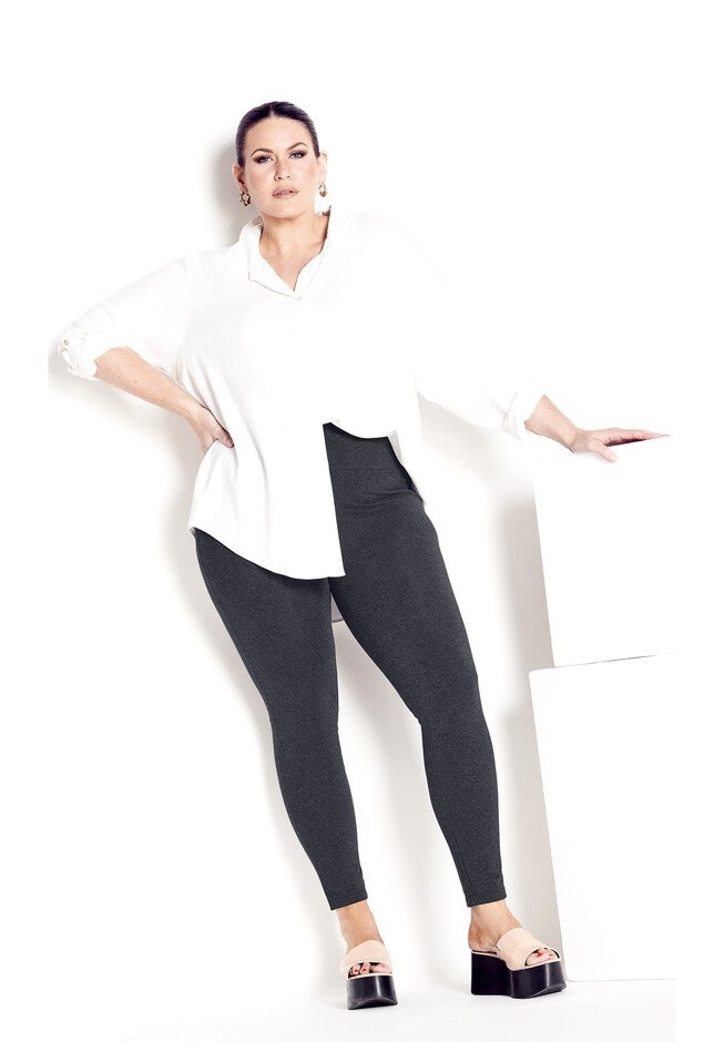 High Rise Legging, CHARCOAL, alternate image number null