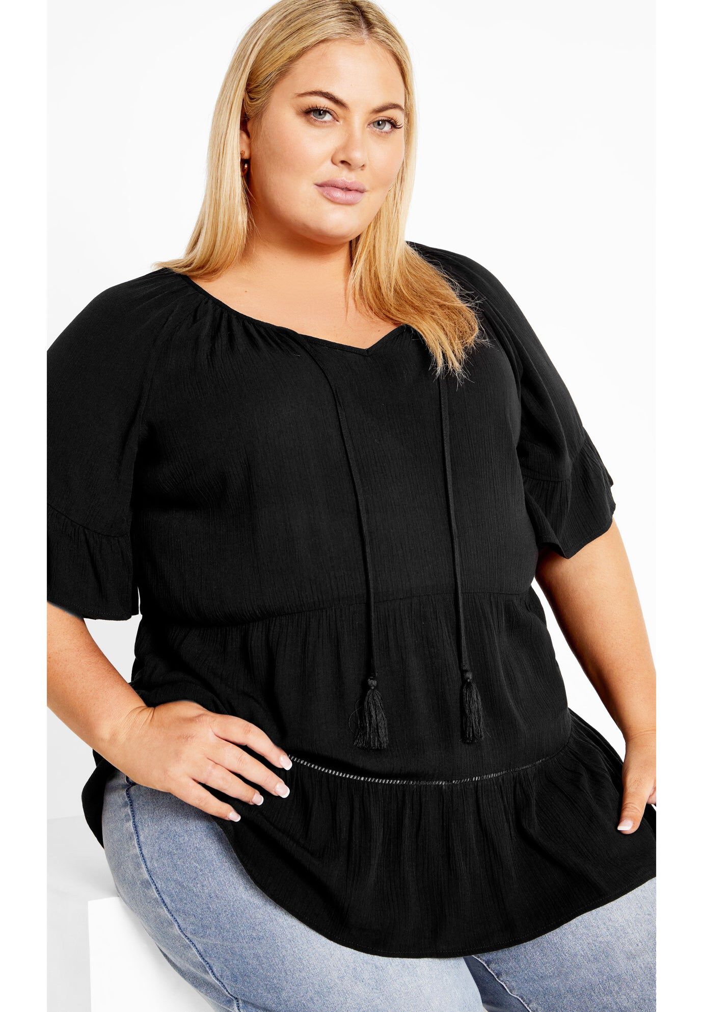 Tess Plain Top, BLACK, hi-res image number 0