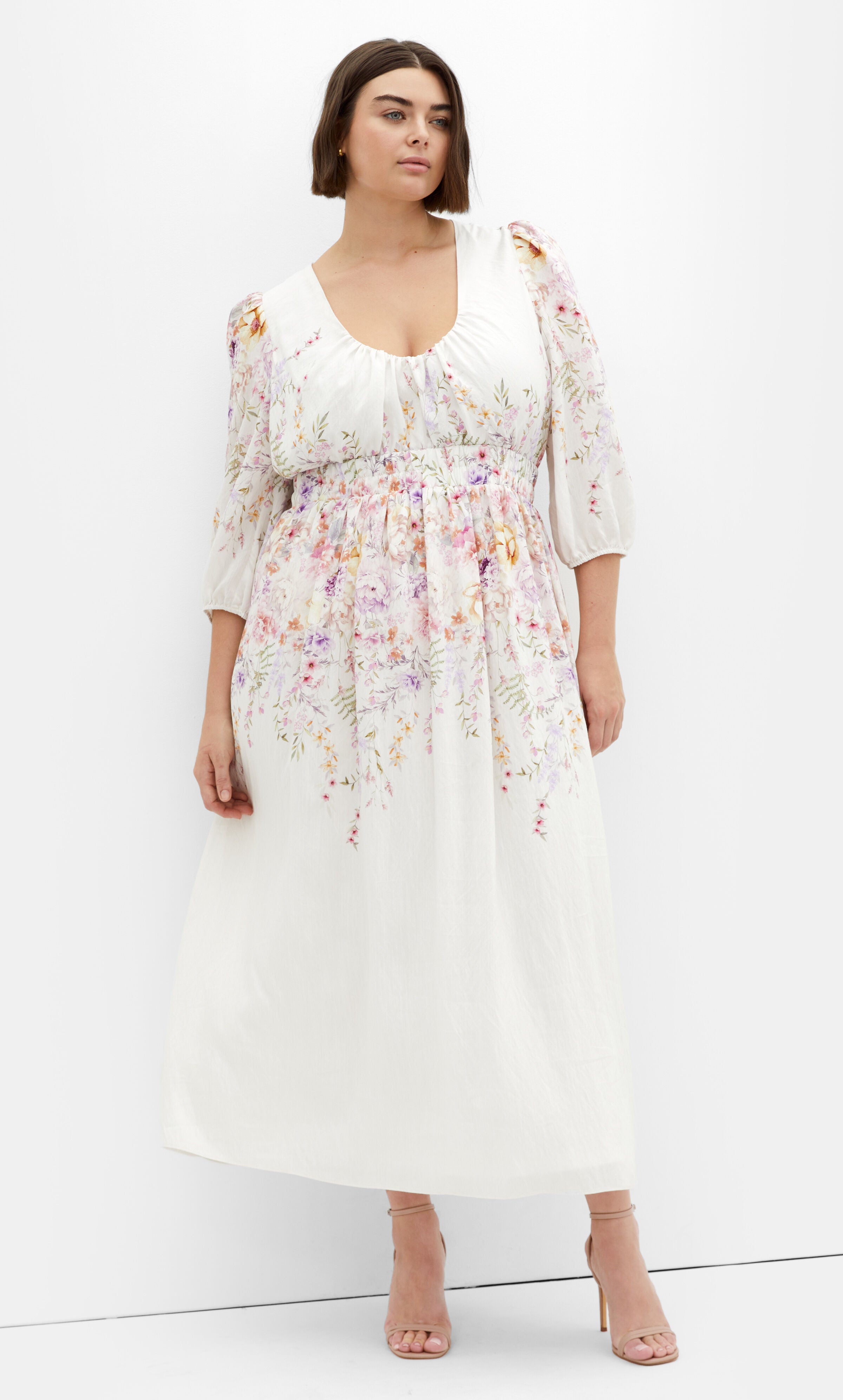 Keyla Print Maxi Dress - ivory, WHITE, hi-res image number 0