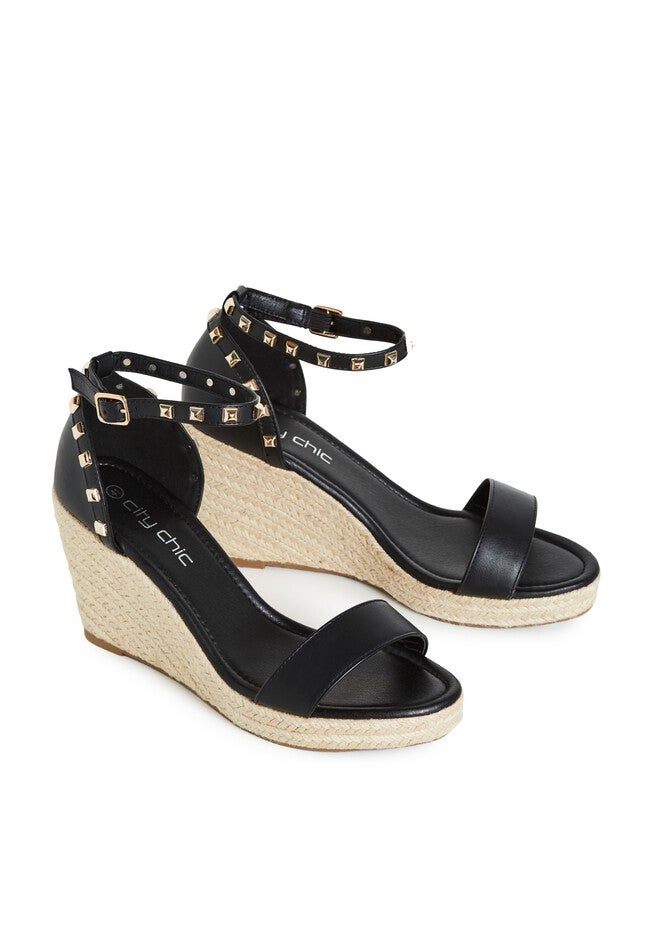 Electric Gold Stud Hardware Wedge - black, BLACK, alternate image number 5