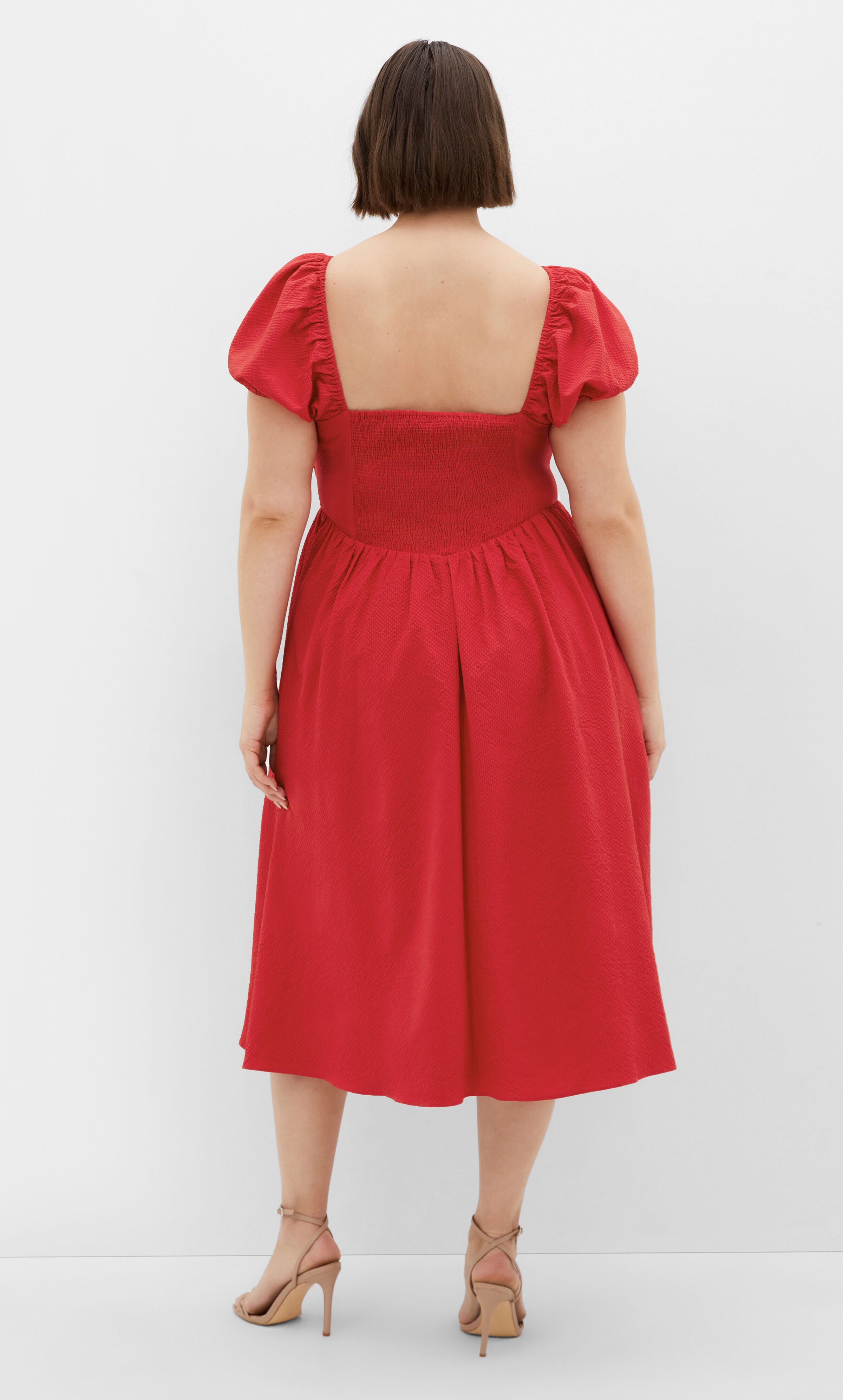 Shelby Midi Dress - red, RED, alternate image number 1