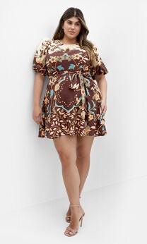 Forever Placement Linen Dress - mocha