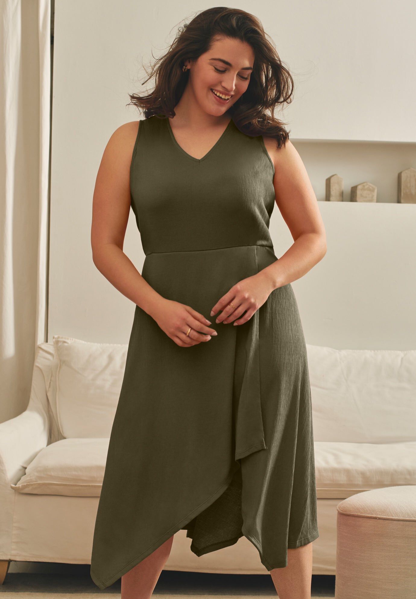 Cascade Dress, OLIVE GREEN, hi-res image number 0