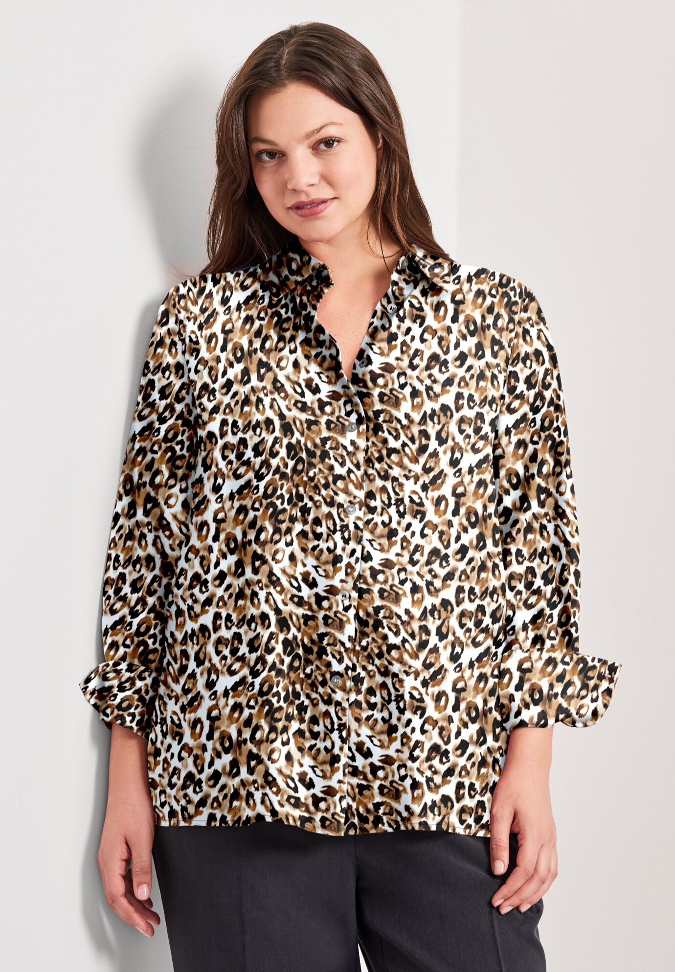 Button Front Blouse, NEUTRAL ANIMAL, alternate image number 3