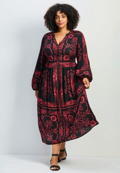 Eliana Scarf Placement Print Dress