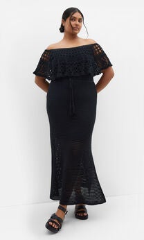 Callie Crochet Dress - black