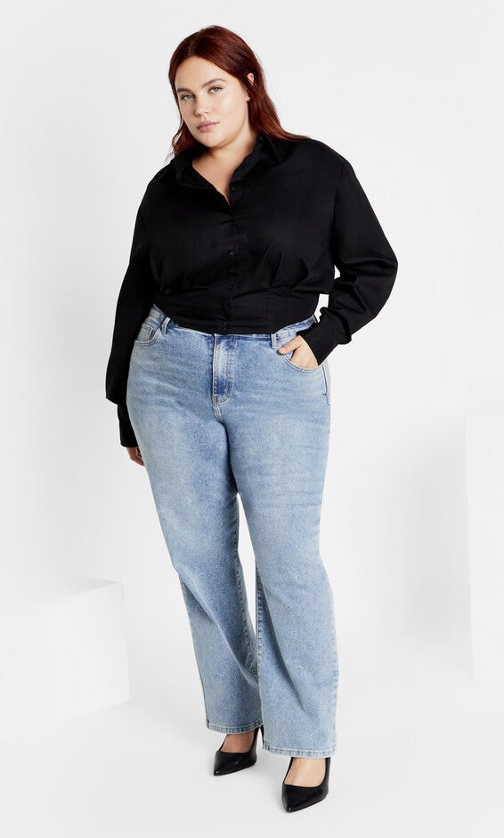 Classic Crop Shirt - black, BLACK, alternate image number null