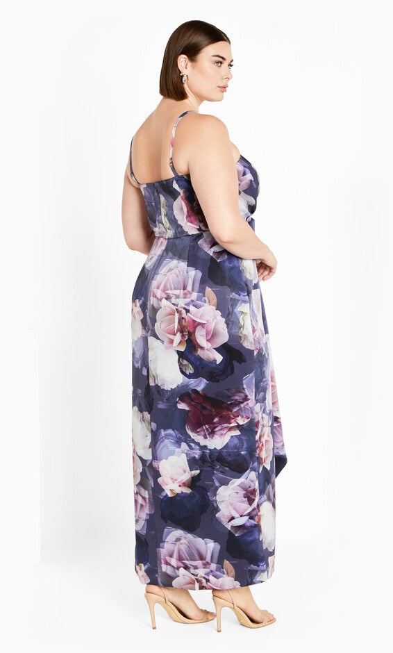 Kamari Print Maxi Dress - purple, BLUE, alternate image number 4