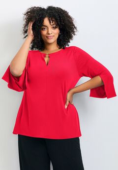 Plus Size Red Evening Tops