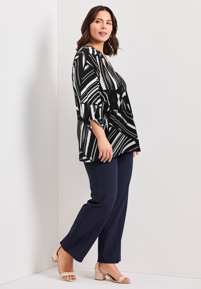 Audrey ITY Top, BLACK WHITE CUTABOUT STRIPE, alternate image number 3