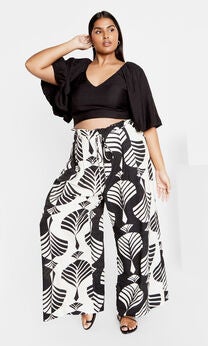 Peta Print Pant - black