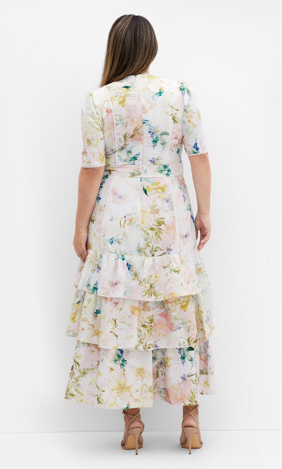 Garden Of Love Linen Maxi Dress - pout, CREAM, alternate image number 2