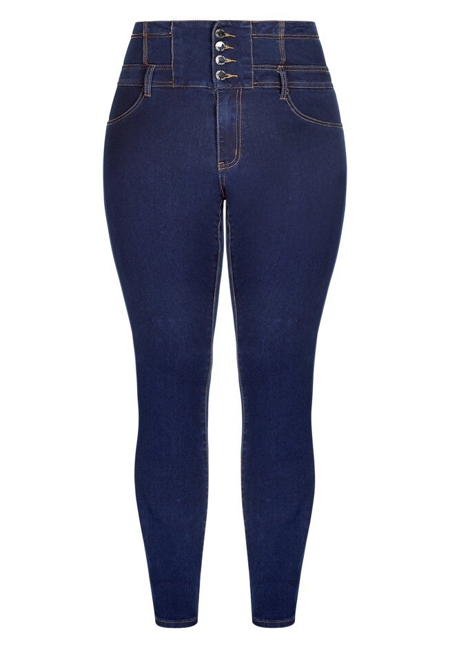 Harley Regular Corset Skinny Jean - dark denim, BLUE, alternate image number 3