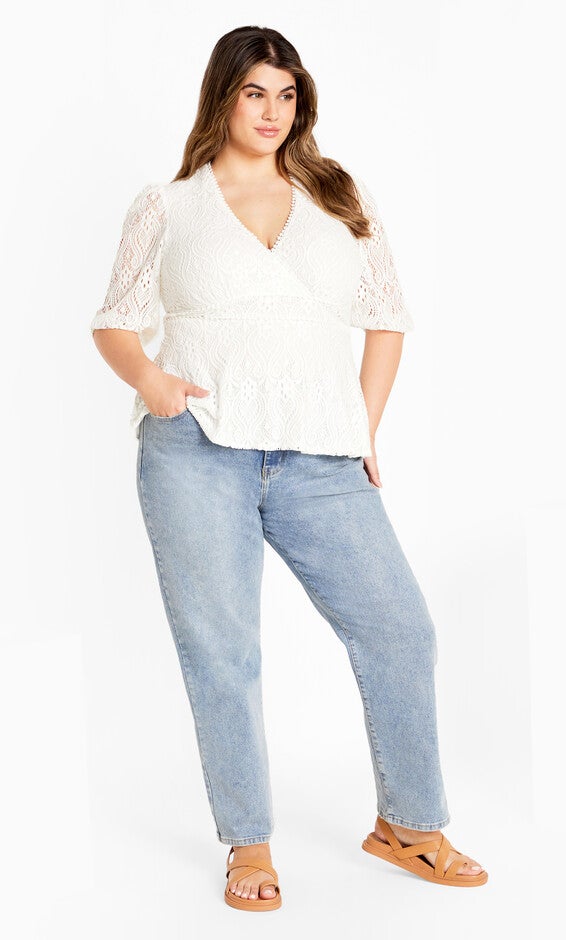 Christa Lace Top - ivory, IVORY, alternate image number 1