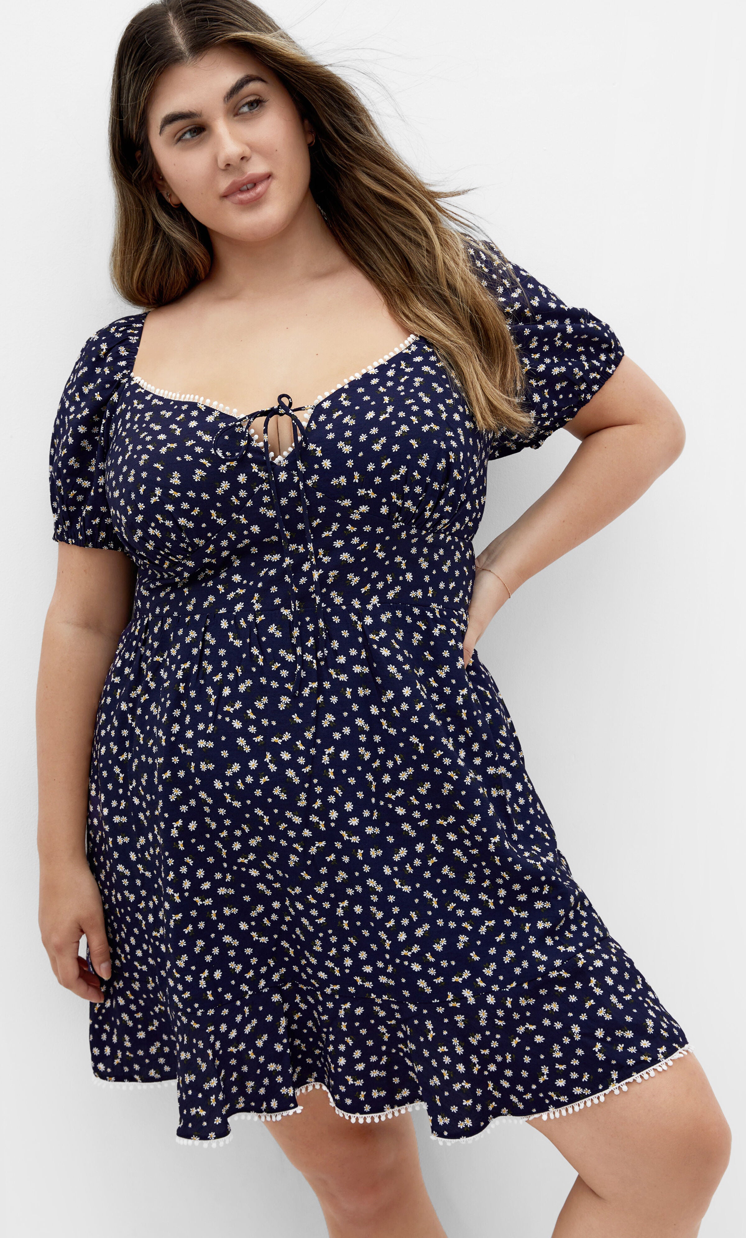 Sky Kiss Dress - navy print, BLUE, hi-res image number 0