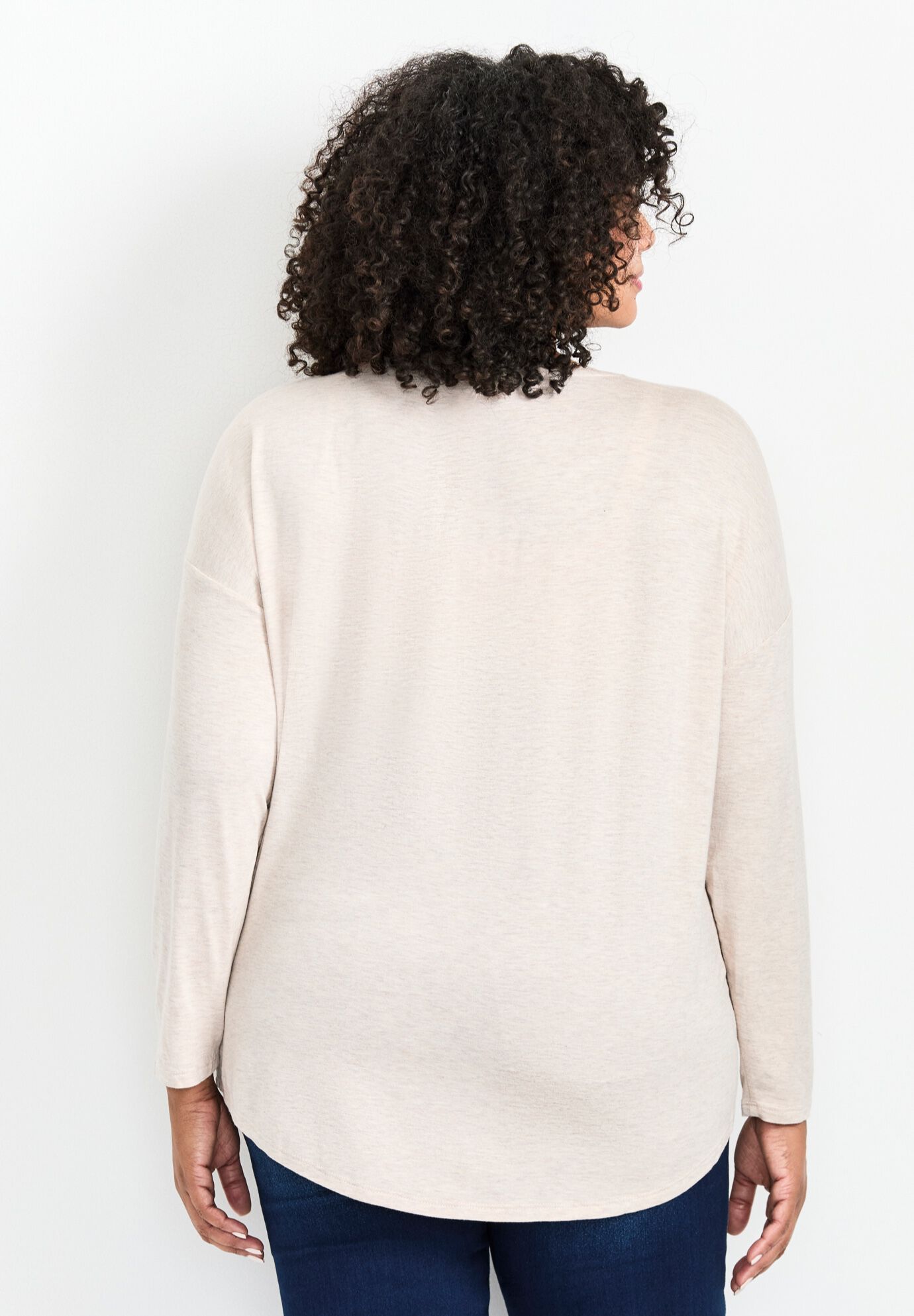 Taya Essential Top, OATMEAL MARLE, alternate image number 2