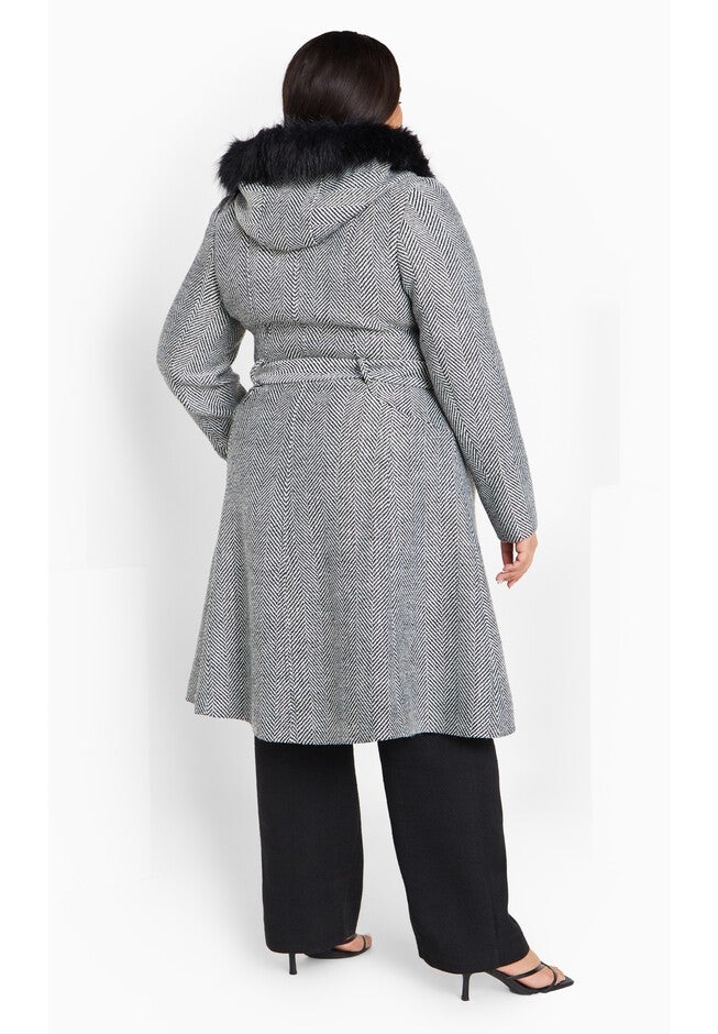 Mysterious Coat - black tweed, BLACK, alternate image number null
