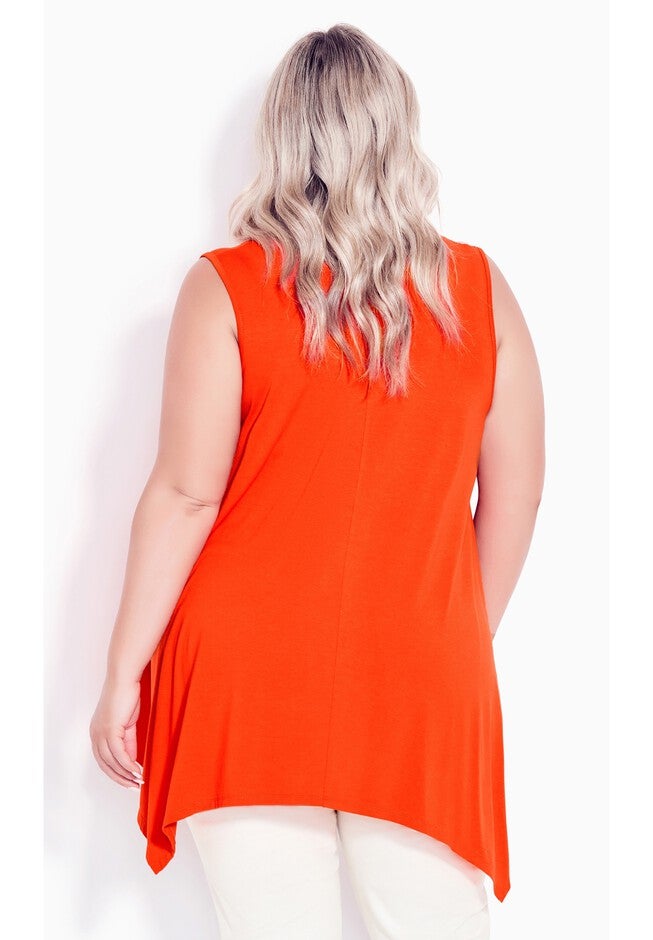 V Neck Swing Tank, ORANGE, on-hover image number null