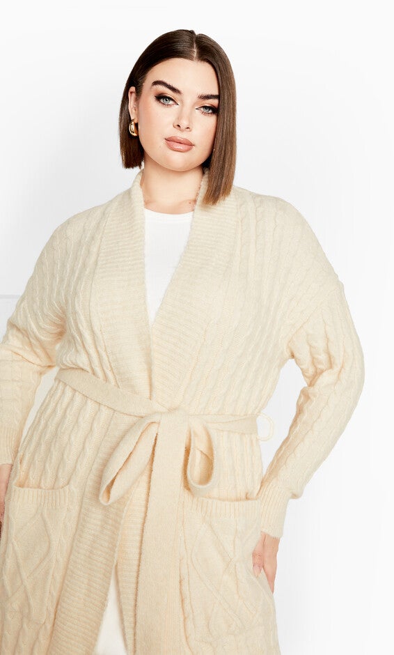 Kelsey Cardigan - cream, WHITE, alternate image number null