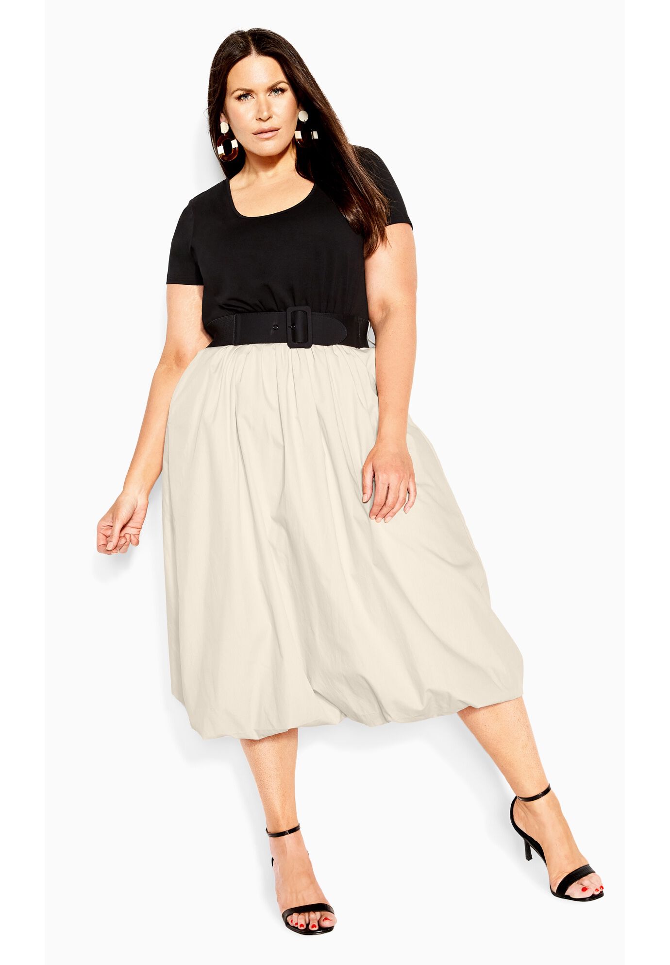 Paris Days Dress - buff, BUFF/BLACK, on-hover image number 1