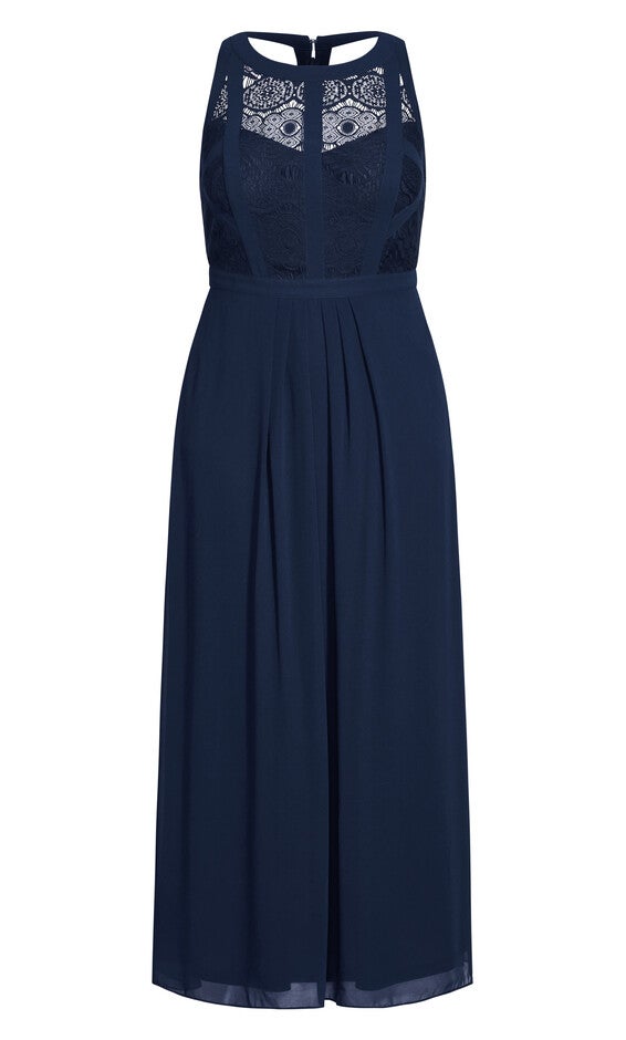 Panelled Bodice Maxi Dress - french navy, BLUE, alternate image number 4