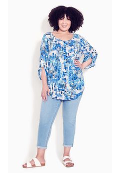 Sandy Pintuck Print Shirt